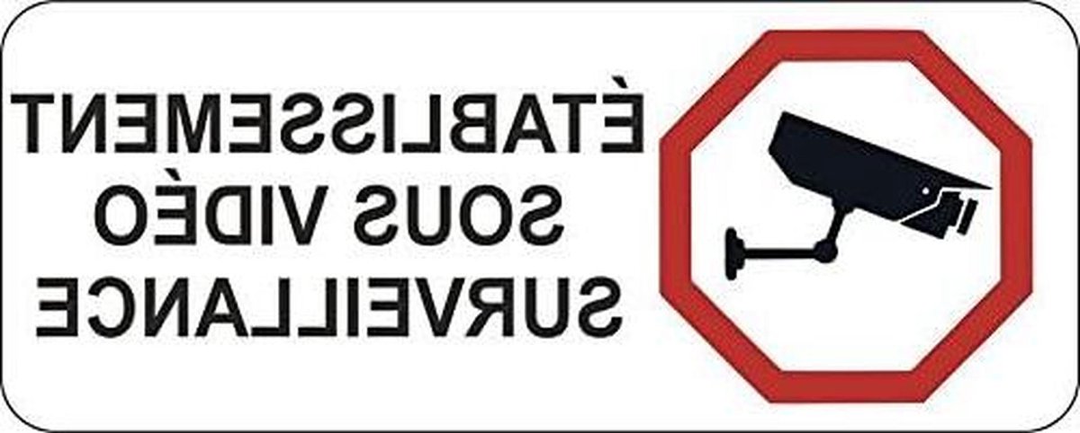Waarschuwingssticker - Camerabeveiliging - Veiligheid Vergroten - Weerbestendig Vinyl - 100 x 40 mm - Zwart Wit