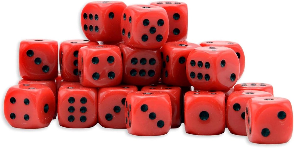 Zeszijdige Dobbelstenen - Spel Dobbelstenen - Tafelspellen Spelen - Afgeronde Randen - 30 Stuks 10mm - Rood met Vlekken