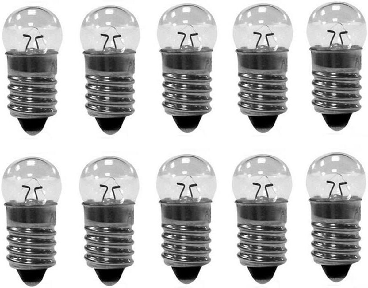 Miniatuur Gloeilampen - Schroeflampjes - Verlichting Reparatie - Energiezuinig - 10 stuks - Warm Wit