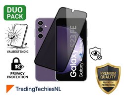 Privacy Screen Protector Galaxy S23 FE – 2 Stuks Duo Pack – Anti-Spy Beschermglas, 9H Gehard Glas, Anti-Spy, Krasbestendig, Case-Friendly