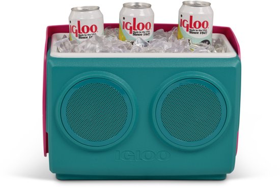 Igloo - Playmate Retro KoolTunes - Koelbox met Ingebouwde Bluetooth Speaker - 13 liter - groen -roze van Igloo — afbeelding 4