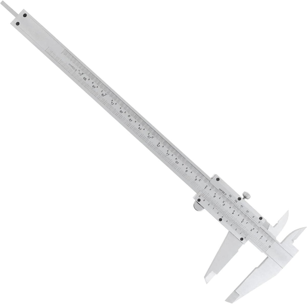 Metrische Schuifmaat - Meetinstrument Liniaal - Precisie Meten - Dubbele Schaal - 300 mm - Zilver