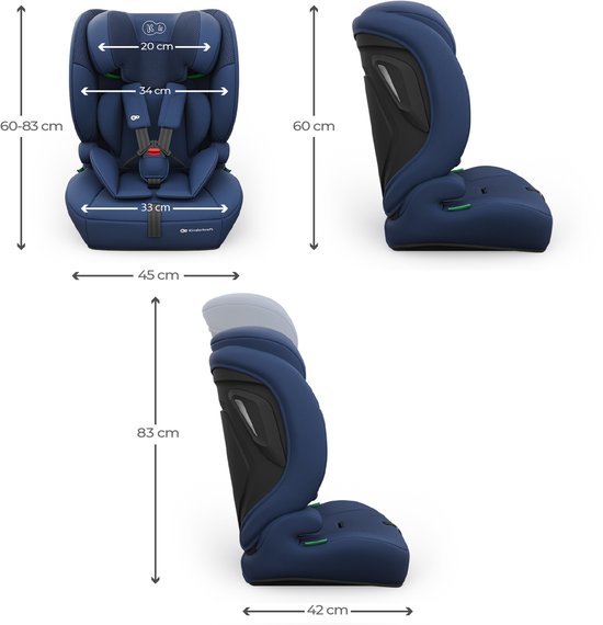 Kinderkraft COMFORT UP 2 PLUS - i-Size autostoel - 3-puntsgordel installatie - Gordelgeleiders 76-150 cm - 5-punts 76-105 - Blauw van Merkloos — afbeelding 5