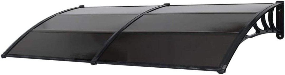 Deur Overkapping - Regenbescherming Huis - Bescherming Entree - Weerbestendig Polycarbonaat - 200x100 cm - Zwart