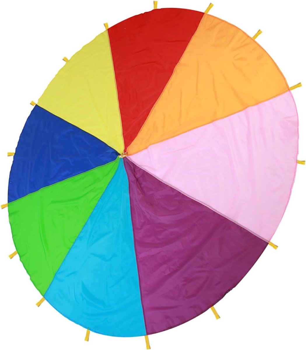 Kinderspel Parachute - Buitenspeelgoed - Teamwerk Bevorderen - Slijtvast Oxford Materiaal - 3 Meter - Veelkleurig
