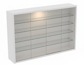 VDD Home – Vitrinekast – Vitrinekast met glas – Vitrinekast met led verlichting – Vitrinekastje - 75 x 14 x 55 cm - Wit