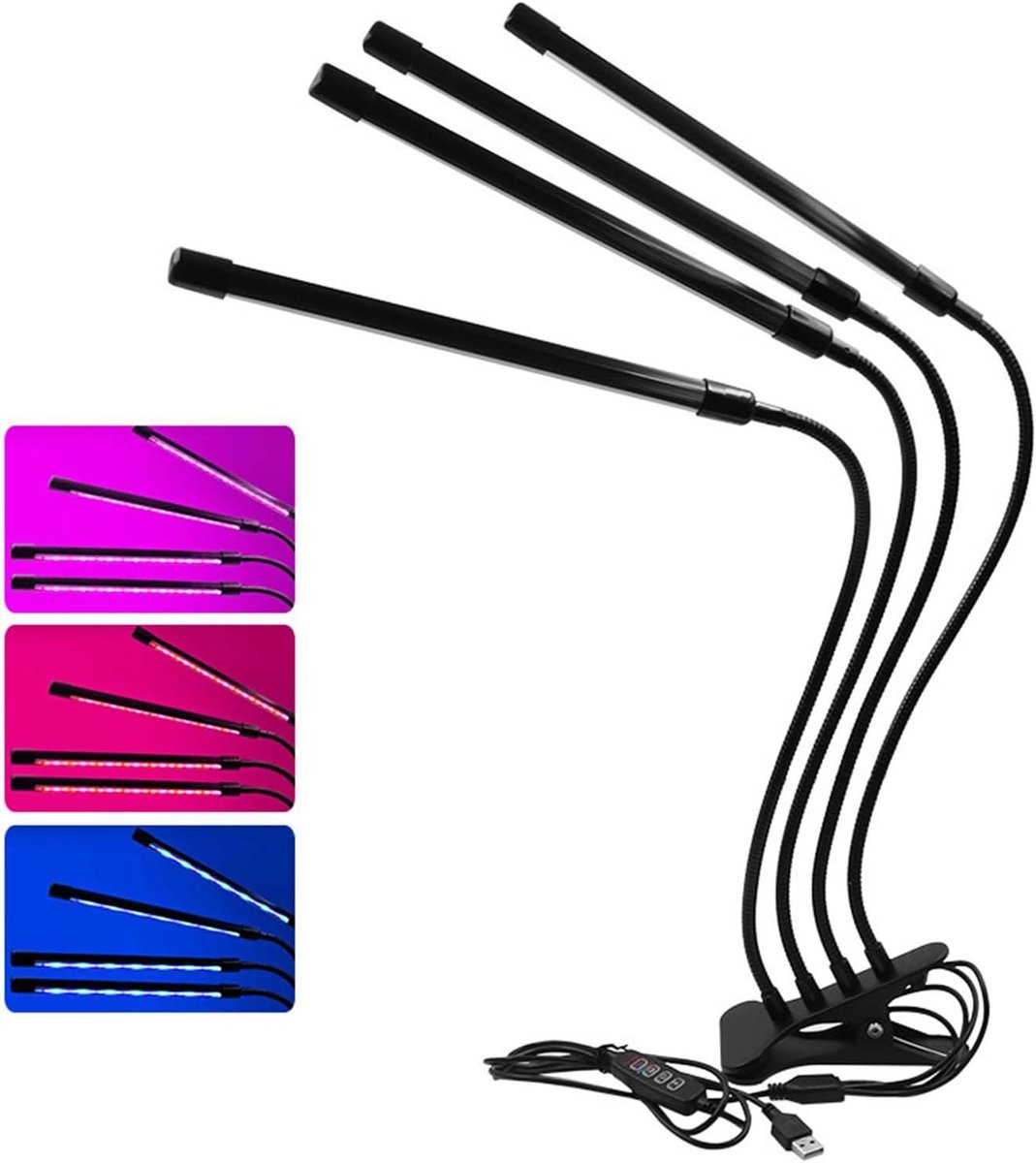 Plantenlicht - Kweeklamp - Planten Groei - Volledig Spectrum - 40W - Zwart