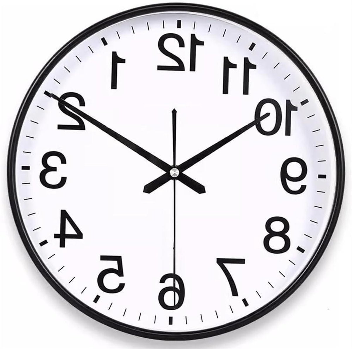 Stille Wandklok - Moderne Woonklok - Tijd Weergeven - Stille Beweging - 305 cm Diameter - Zwart