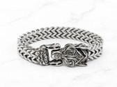 Mei's - Viking Wolf Fenrir - armband heren - RVS zilver - polsmaat 19 cm
