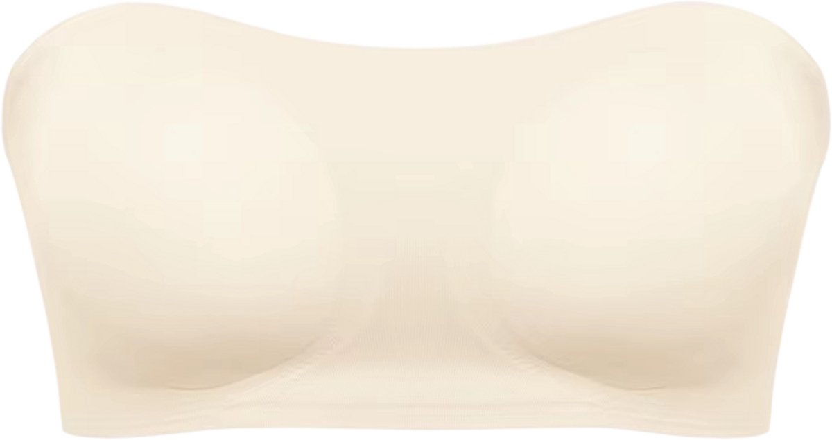 rimmo Strapless naadloze BH dames – push-up bandeau top, comfortabele tube top met verwijderbare padding, antislip ondersteuning & zachte lingerie voor dames - Abrikoos