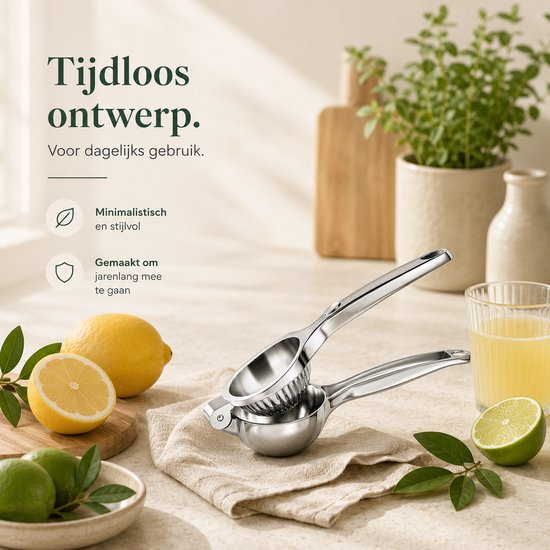 My Green Deal - RVS Citruspers - Handmatige RVS Citroenknijper - Duurzame RVS Citruspers - Keukenpers van Merkloos — afbeelding 4