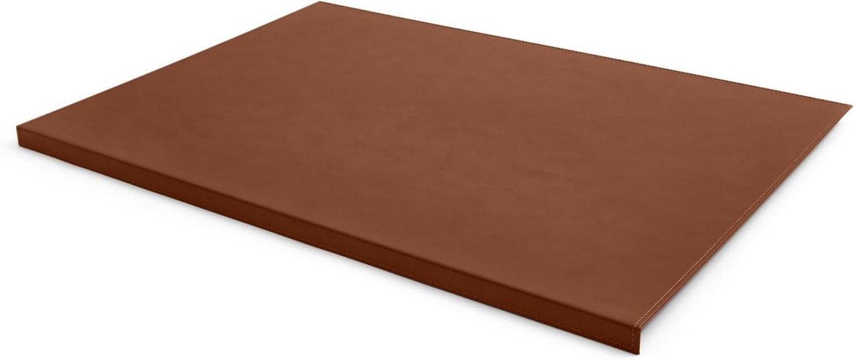 Bureauonderlegger Leer - Bureau Blotter - Werkplek Organiseren - Stalen Kern - 70x50 cm - Bruin