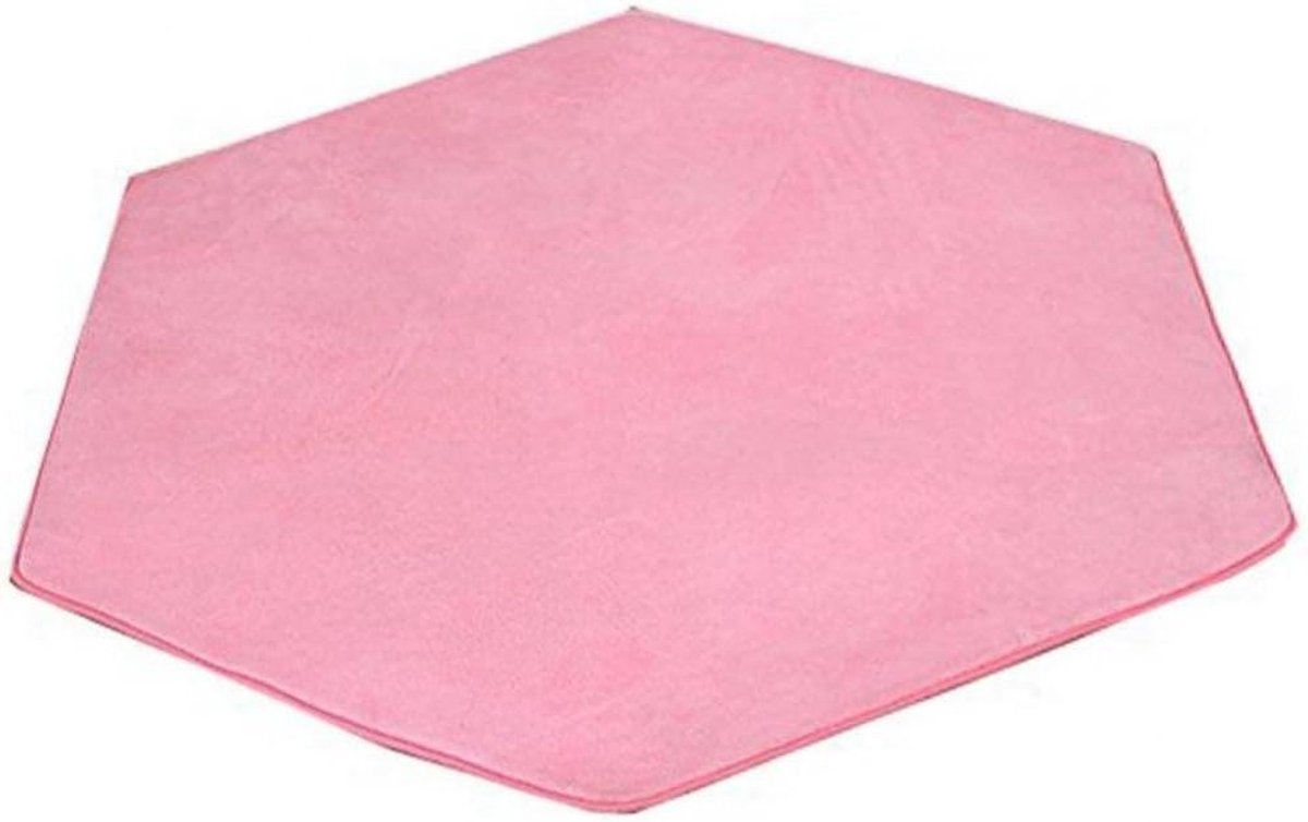 Zachte pluche kinderen tent tapijt tapijt pad slaapkamer kussen - zeshoekig roze