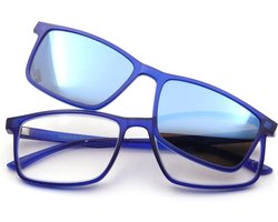 Corpootto Clip-On Reading Glasses, Blue Glasses, Mirror, Medium Adults, Unisex, Blue Glass Mirror, M, blue glass mirror