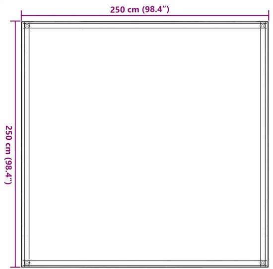 vidaXL - Tenttapijt - 250x250 - cm - HDPE - antracietkleurig van Vidaxl — afbeelding 3