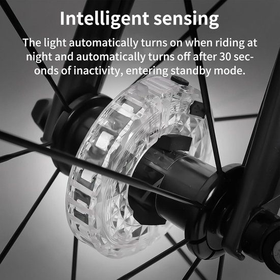 Fietswielverlichting LED - Wielverlichting Fiets - Nachtelijke Fietstochten - Bewegingsgevoelig - 5.6x5.6x2.2 cm - Meerdere Kleuren — afbeelding 4