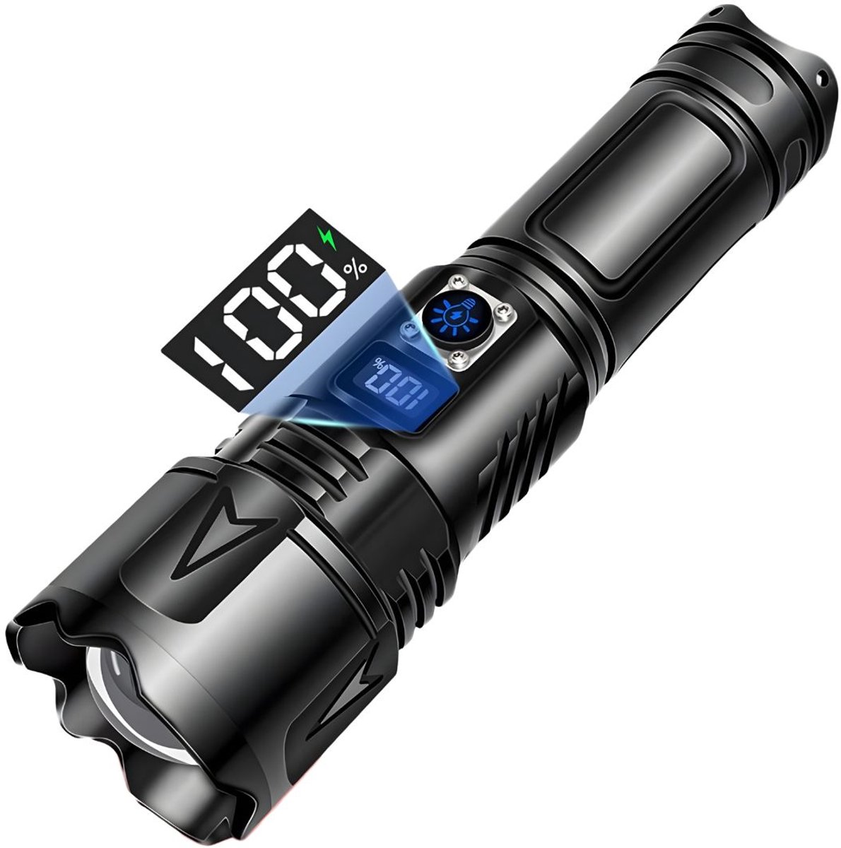 DnA® Zaklamp - Zaklamp Led Oplaadbaar - Zaklamp op Batterijen - Zaklamp Noodpakket - Zwart - 175cm x 35cm x 35cm