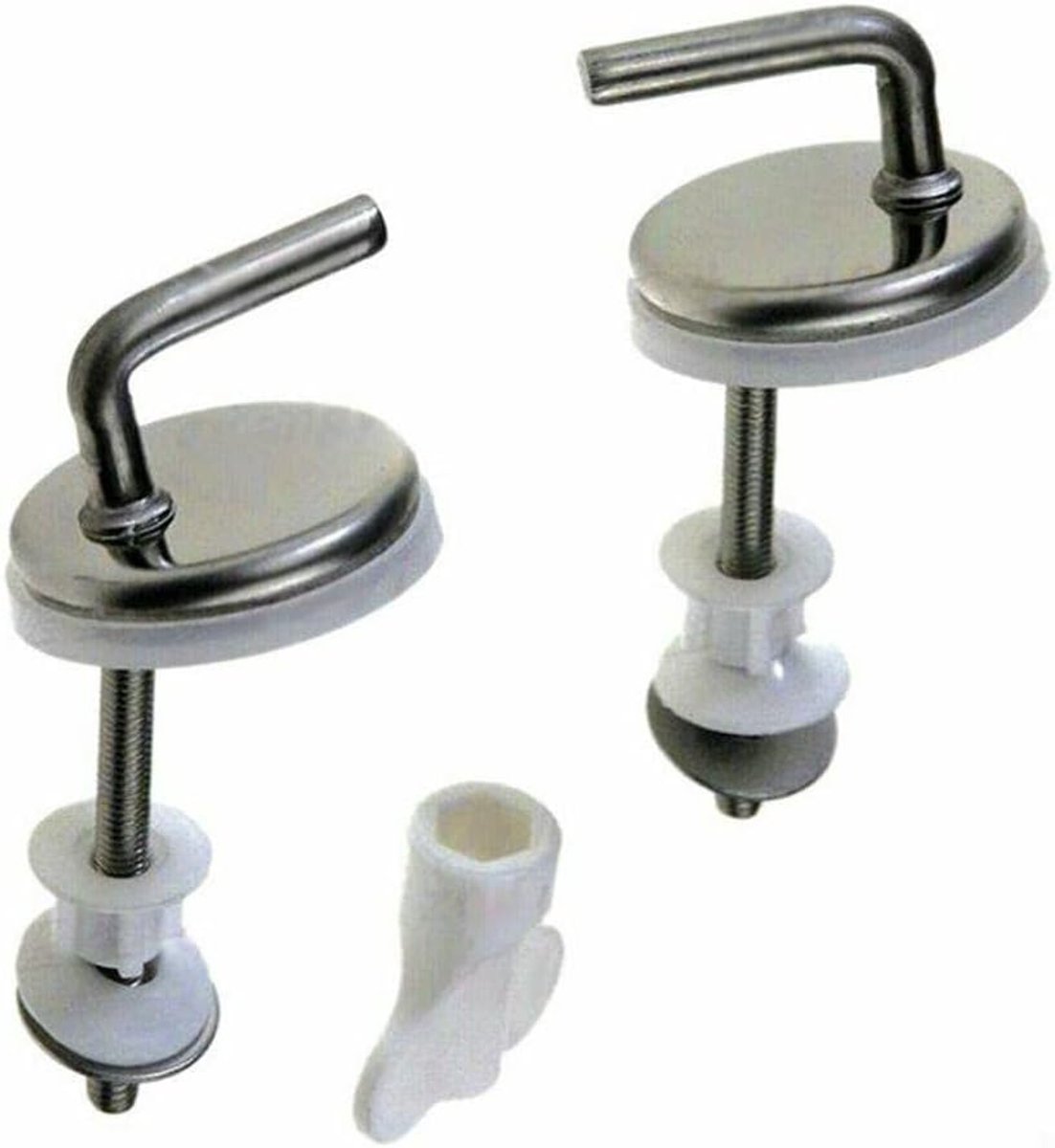 Toiletbril Scharnieren - Toiletdeksel Bevestiging - Toilet Reparatie - Roestvrij Stalen Constructie - Universeel Verstelbaar - Zilver