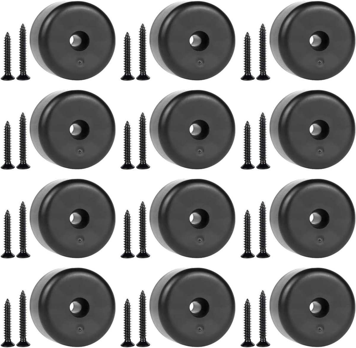 Meubelpoten Set - Kastvoeten - Meubels Verplaatsen - Inclusief Schroeven - 40x25 mm - Zwart