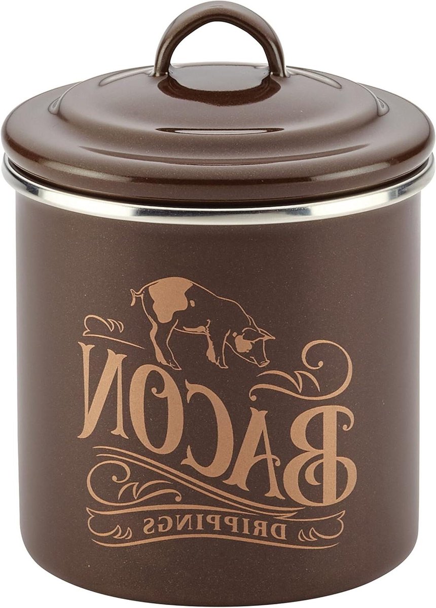 Vetblik - Bacon blik - Vet bewaren - Stevig en duurzaam - 4 x 4 Inch - Sienna Rood