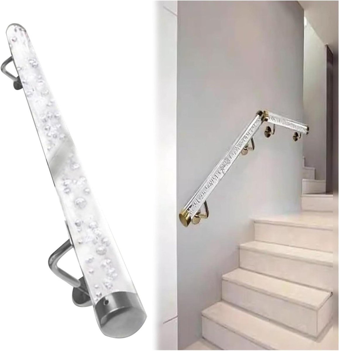Transparante trapleuning - Acryl leuning - Veilige trap - Hoge sterkte - 90 cm - Helder