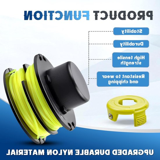 4 stuks grastrimmer draadspoel compatibel met Ryobi RAC118 RAC119, reservedraadspoel voor Ryobi RLT3025F, RLT3025S, RLT3525S, RLT2523, RLT3525, RLT3123, Ø 1,2 mm - 8,4 m lengte (4 spoels 1 x — afbeelding 4