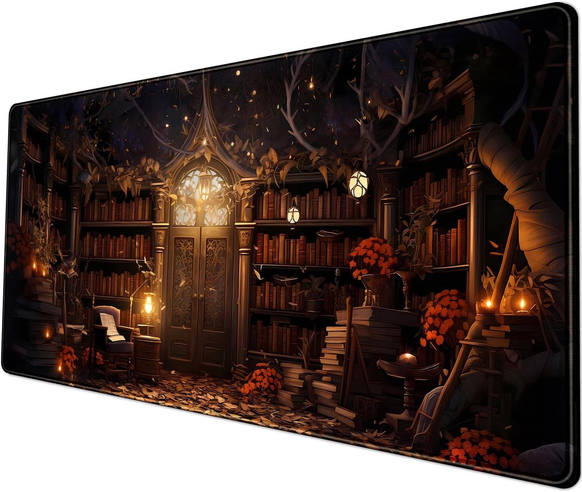 Bureauonderlegger - Kantoormat muismat - Gaming werkplek - Gestikte randen - 80x30 cm - Gothic studie