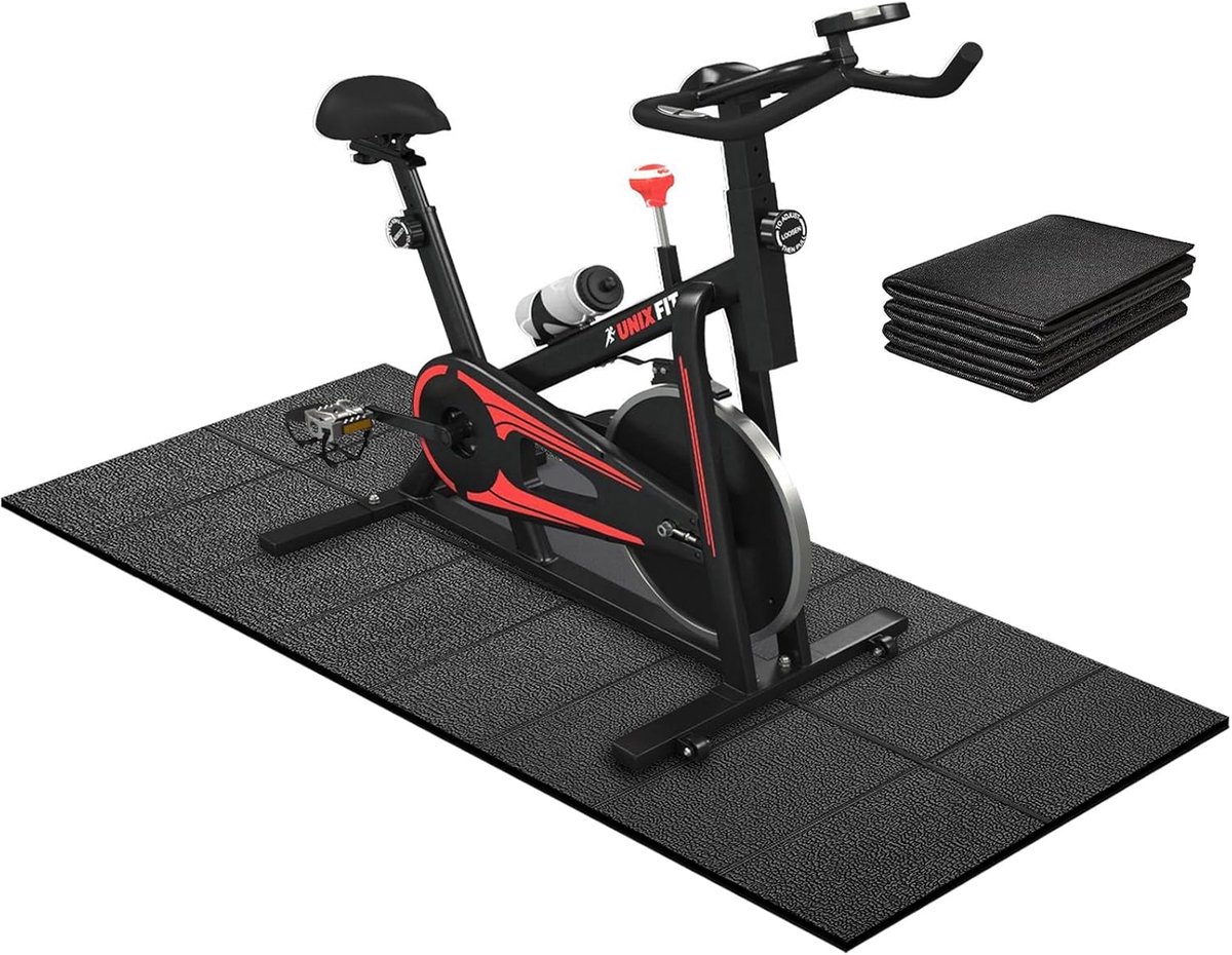 Opvouwbare Loopbandmat - Fitnessmat Vloerbeschermer - Bescherming Apparatuur - Ruimtebesparend Ontwerp - 160 x 76 cm - Zwart