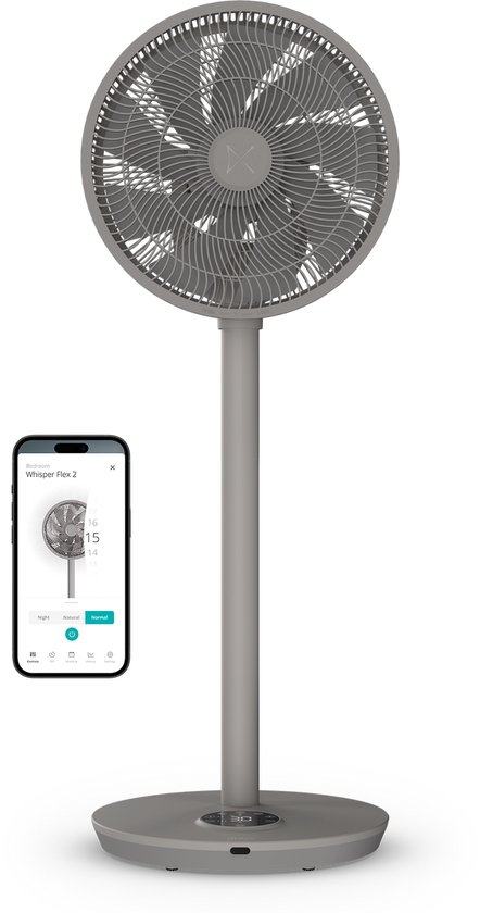 Duux Whisper Flex 2 stille staande ventilator 30 snelheden, natuurlijke wind, oscillatie, energiezuinig, dimbaar display