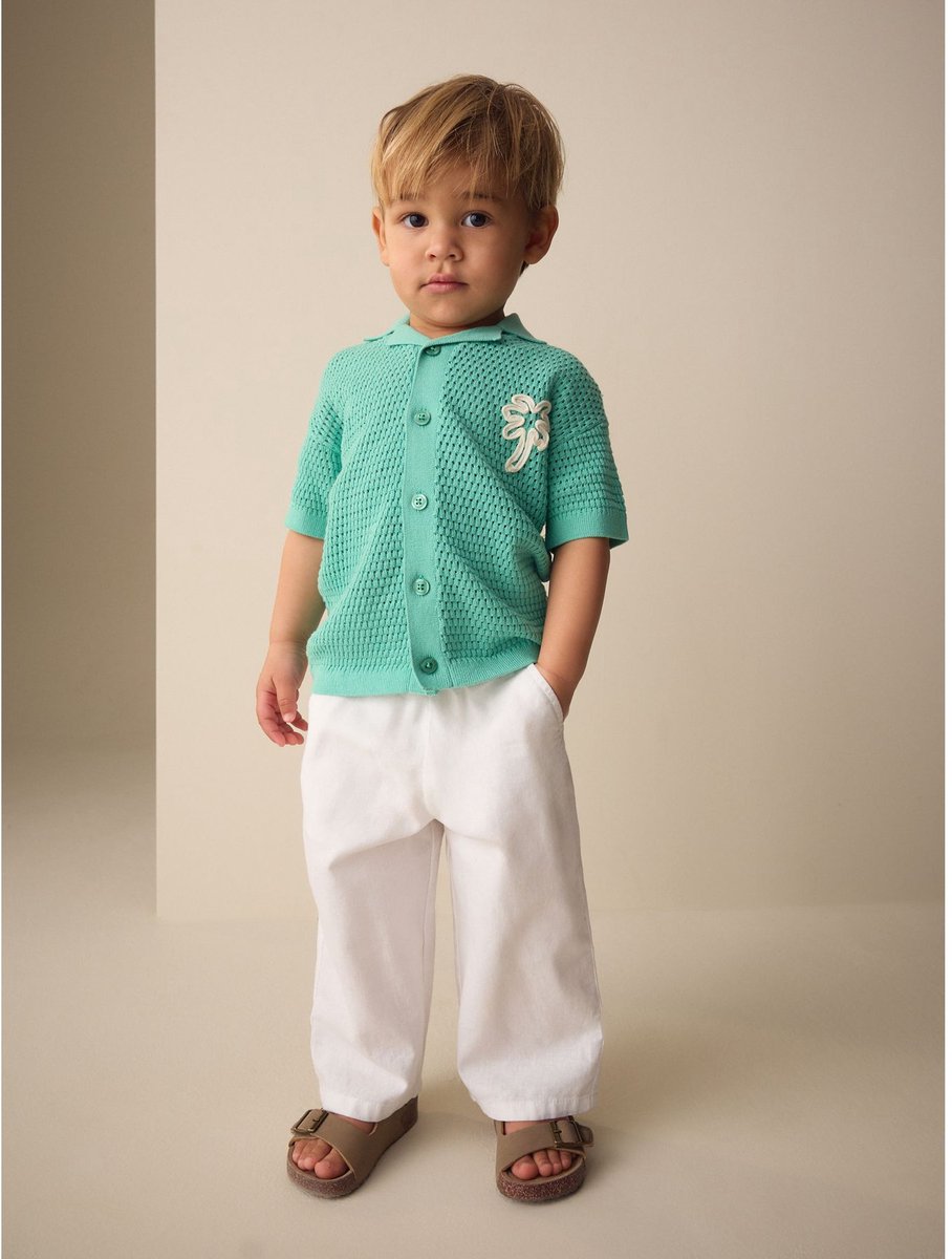 Next - Jongens - Gebreid Cornelli poloshirt - Groen