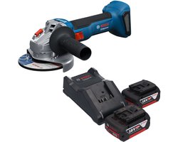 Bosch GWS 18V-8 Professional accu-haakse slijper 18 V 125 mm borstelloos + 2x accu 5,0 Ah + oplader
