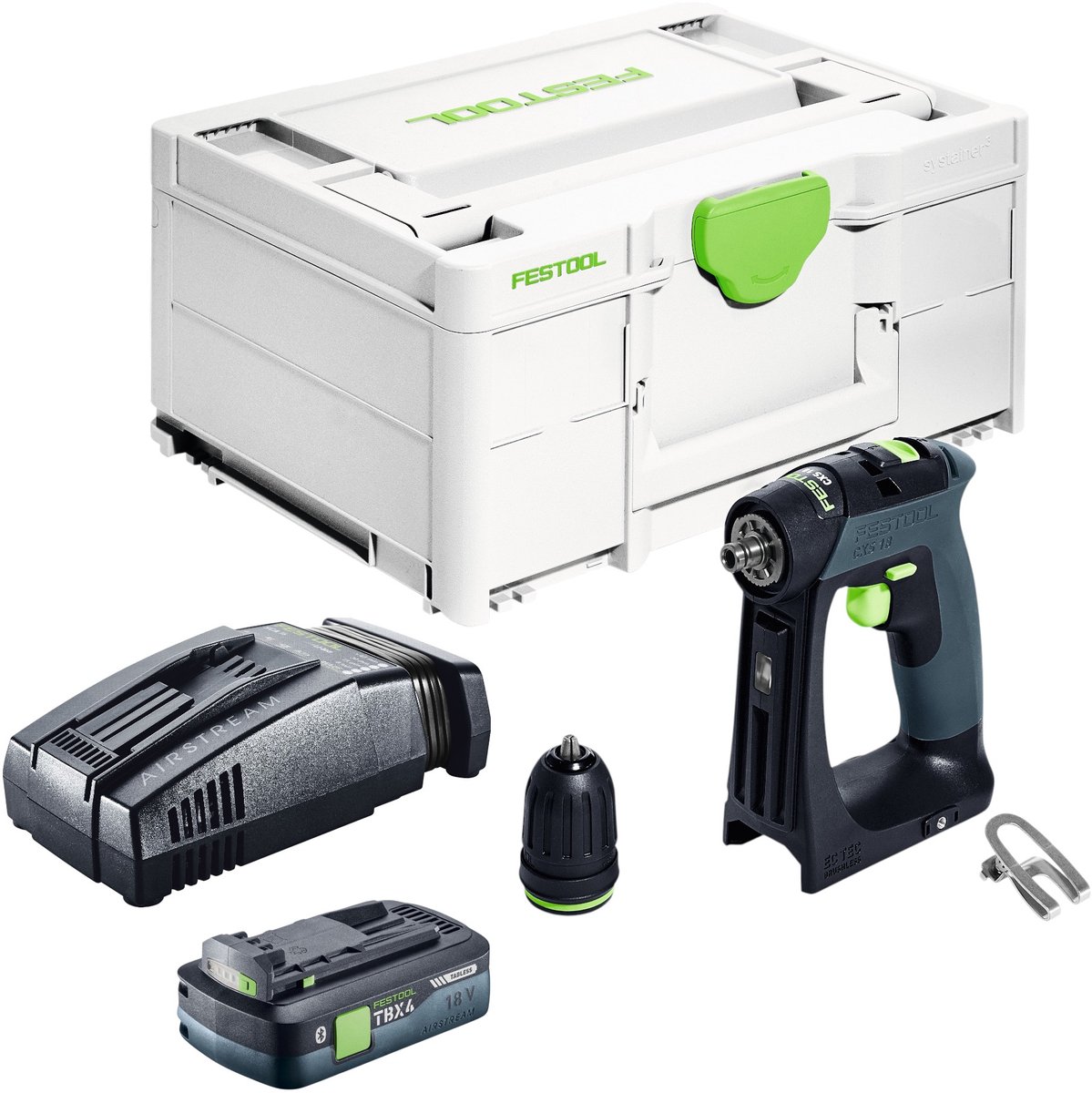 Festool CXS 18-Basic accuboormachine 18 V 40 Nm borstelloos + 1x accu 4,0 Ah + snellader + Systainer