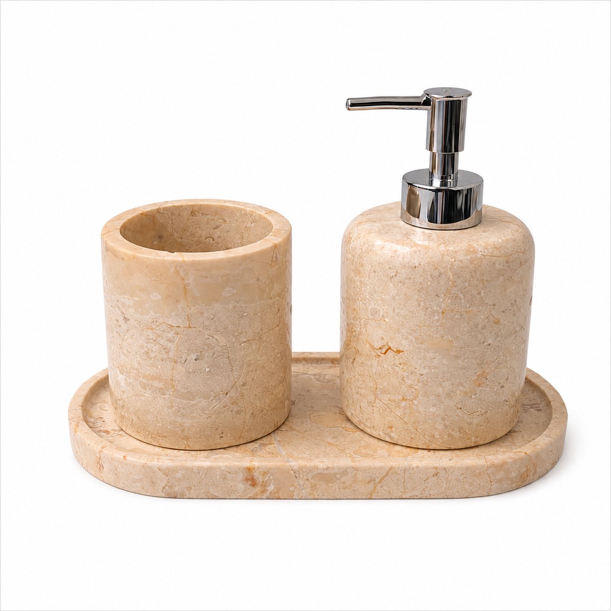 Marmoree - Marmer - 3 delig - Badkamerset - Beige