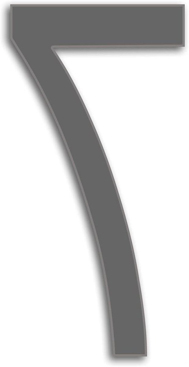 Huisnummer Zeven - Deurnummer Modern - Huis Markeren - Drijvend Effect - 25cm Hoog - Antraciet