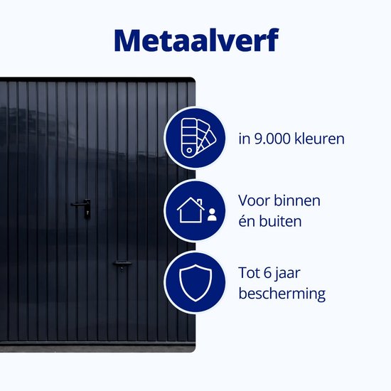Donkergrijze garagedeur met verticale ribbels, in 9.000 kleuren.