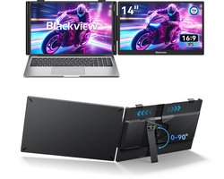 Blackview SCM5 Draagbare Monitor - 14-inch FHD Scherm - Uitbreidingsscherm voor Laptops 13-17,3 inch - Ultradun Ontwerp - 100W PD Snelladen - Plug & Play - Grijs
