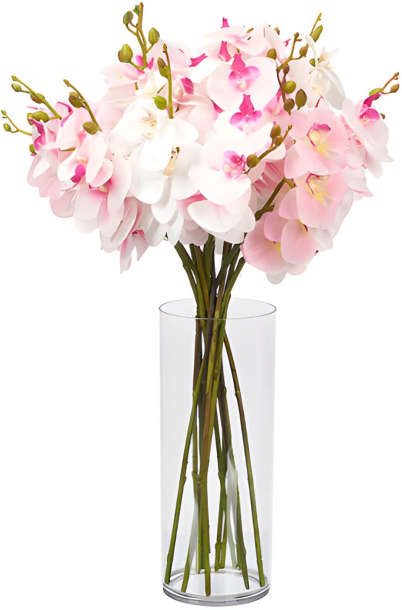 Giftdecor Bloemenvaas - helder acrylglas - D12 x H30 cm - cilinder - boeketvaas - 3,4 liter
