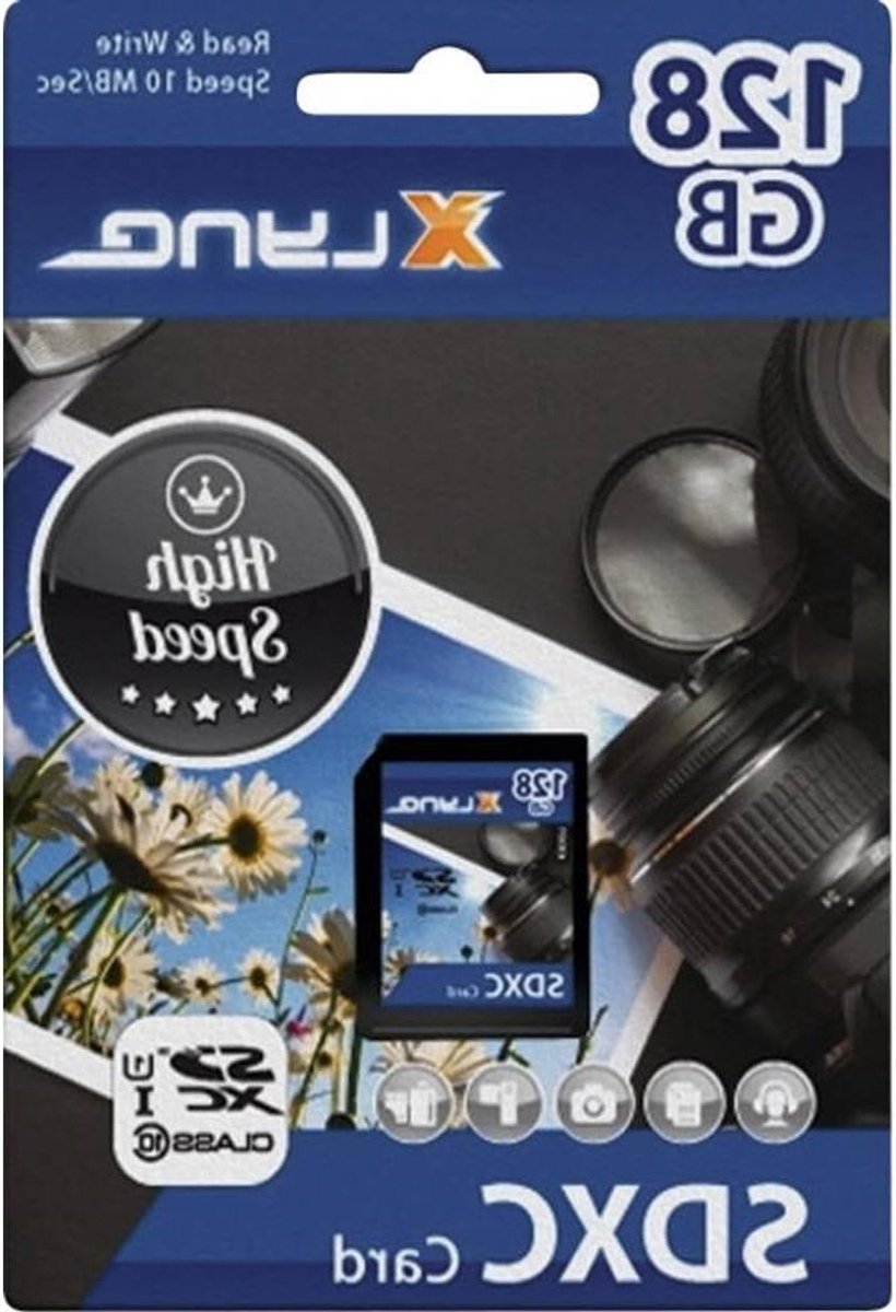 Geheugenkaart - SDXC Flash Card - Opslag Foto Video - Hoge Snelheid - 128 GB - Multi