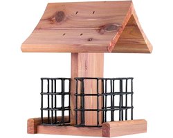 Vogelvoeder Hanger - Voerstation Vogels - Vogels Voeren - Dubbele Suet Manden - 7 x 6 x 8 Inch - Ceder