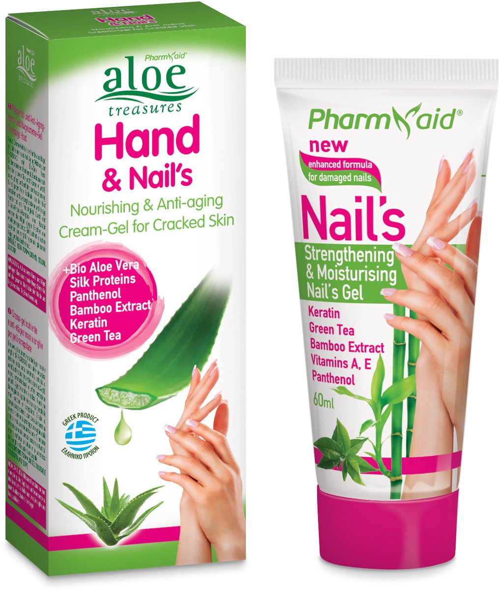 Aloe Treasures Hand & Nail’s Cream-Gel 60ml de Natuurlijke Verzorging voor Zachte Handen en Sterke Nagels