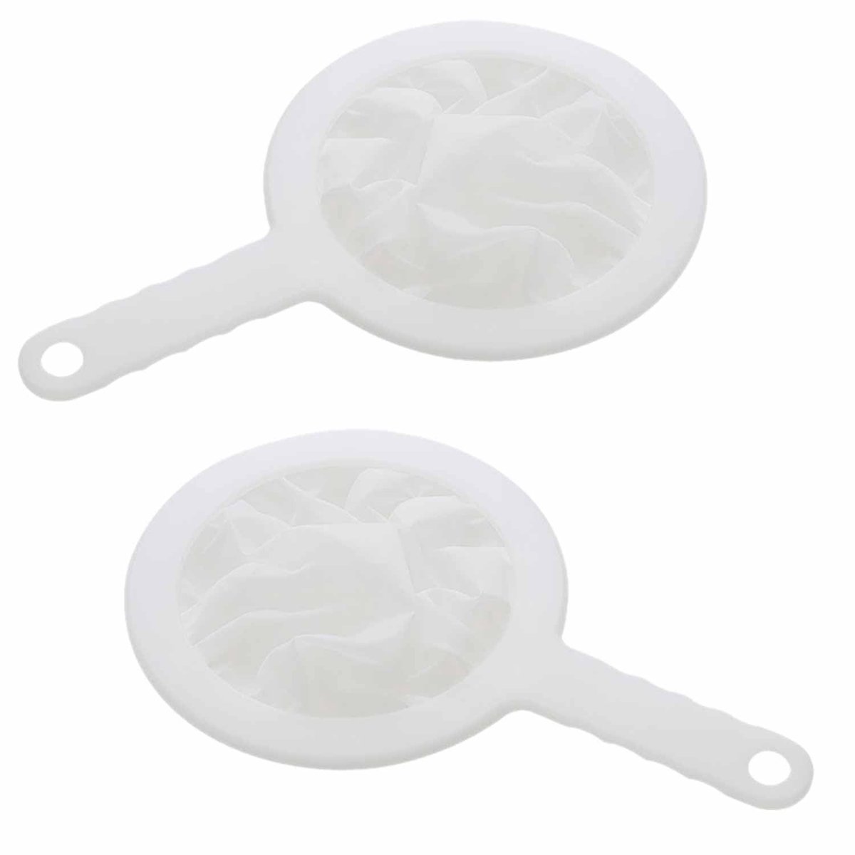 Dailygoods- Keukenzeef 2 Stuks - Fijnmazig Gaas 400 Mesh - Voedselfilter - Handvat - Duurzaam PP/Nylon - 24 x 15 cm - Zeef