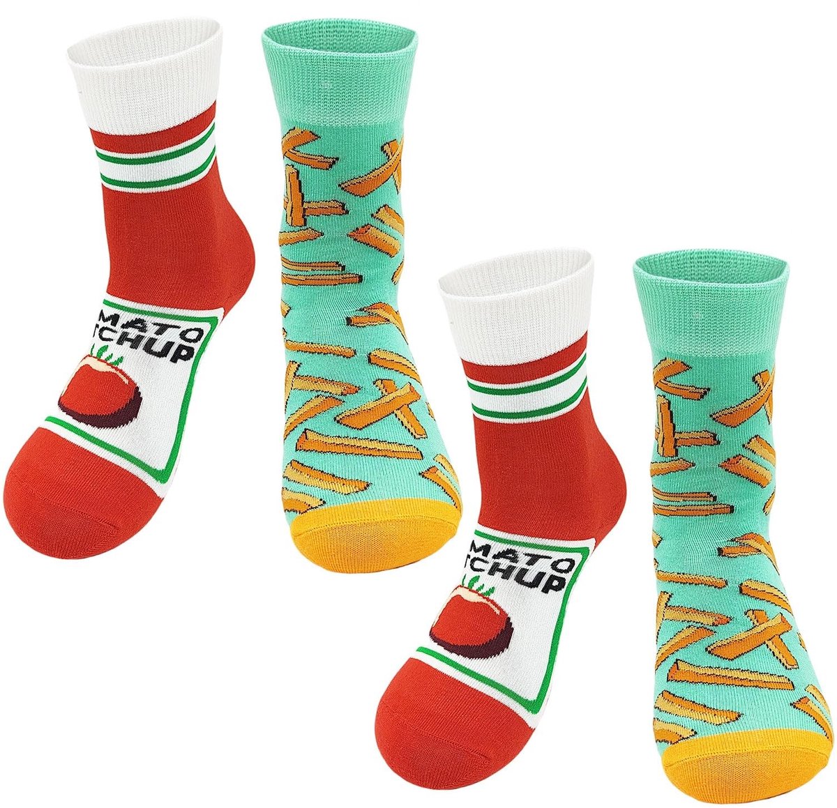 Dailygoods- Grappige Sokken - 2 Paar Veelkleurige Sokken - Uniseks - Casual - Gek - Polyester Materiaal - Comfortabel Ontwerp - Kleurige Sokken