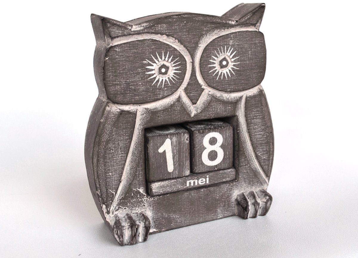 Kalenderblok hout Uil
