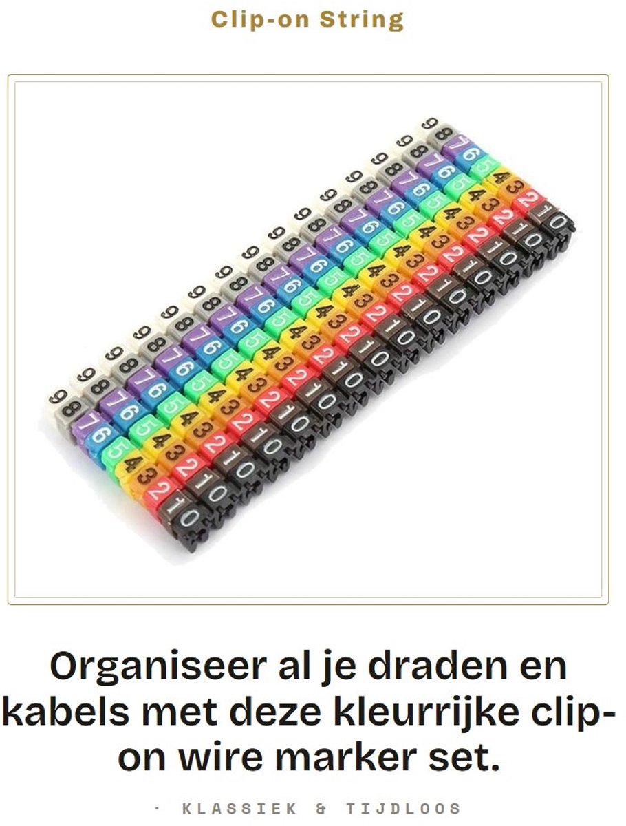 Dailygoods- Kabelmarker 150PCS - Digitale Nummering - Plastic Behuizing - Kleurrijke Labels - Huishoudelijk/Industrieel - Hoge Kwaliteit - Kabellabel