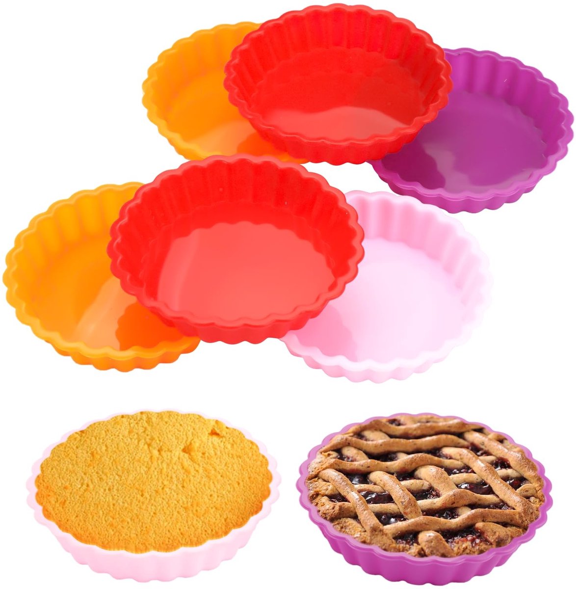Dailygoods- Muffinvormpjes 8 Stuks - Mini Taartvormpjes - Siliconen Vormen - Herbruikbaar - Voedselveilig - Gemakkelijk te Reinigen