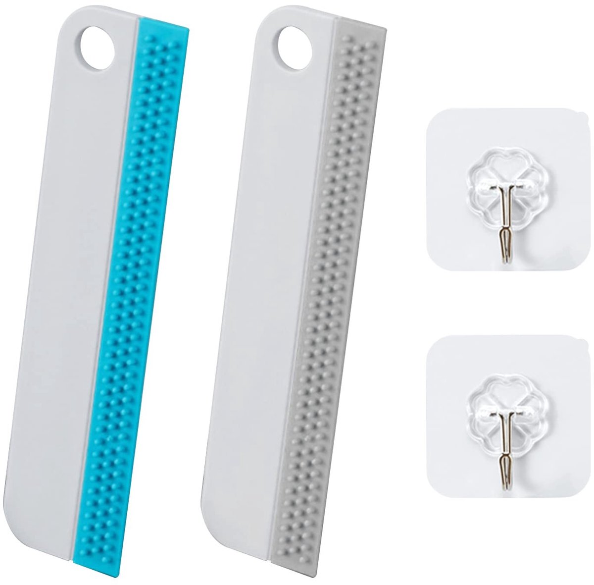 Dailygoods- Ruitenwisser Multifunctioneel - Siliconen Spons - Raamtrekker - Geschikt voor Glas/Spiegel - 4 Stuks - Zacht Rubbermateriaal - Glaswisser