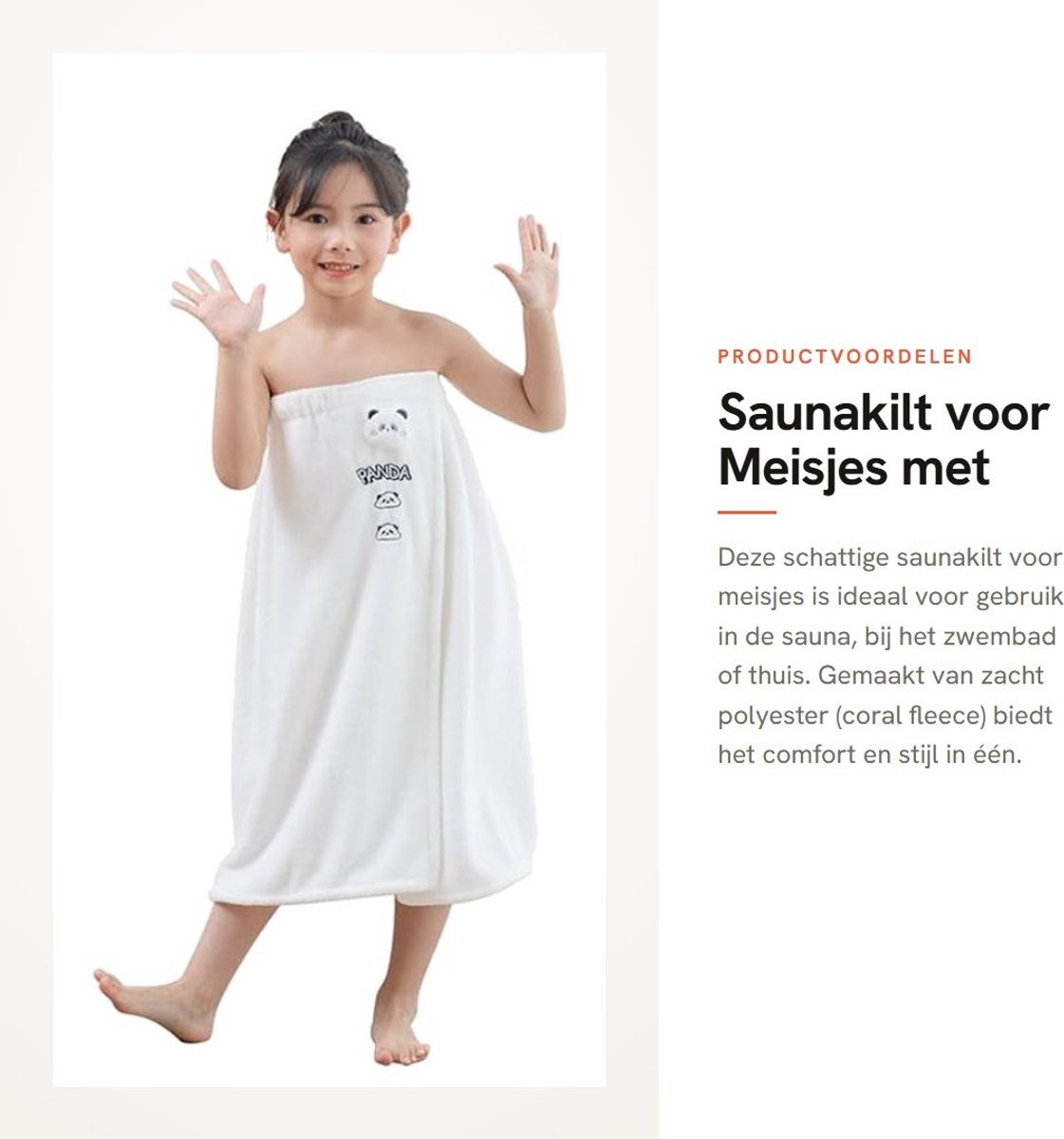 Dailygoods- Saunakilt meisjes - Klittenbandsluiting - Microvezel - 120 x 65 cm - Machinewasbaar - Schattige motieven - Badhanddoek