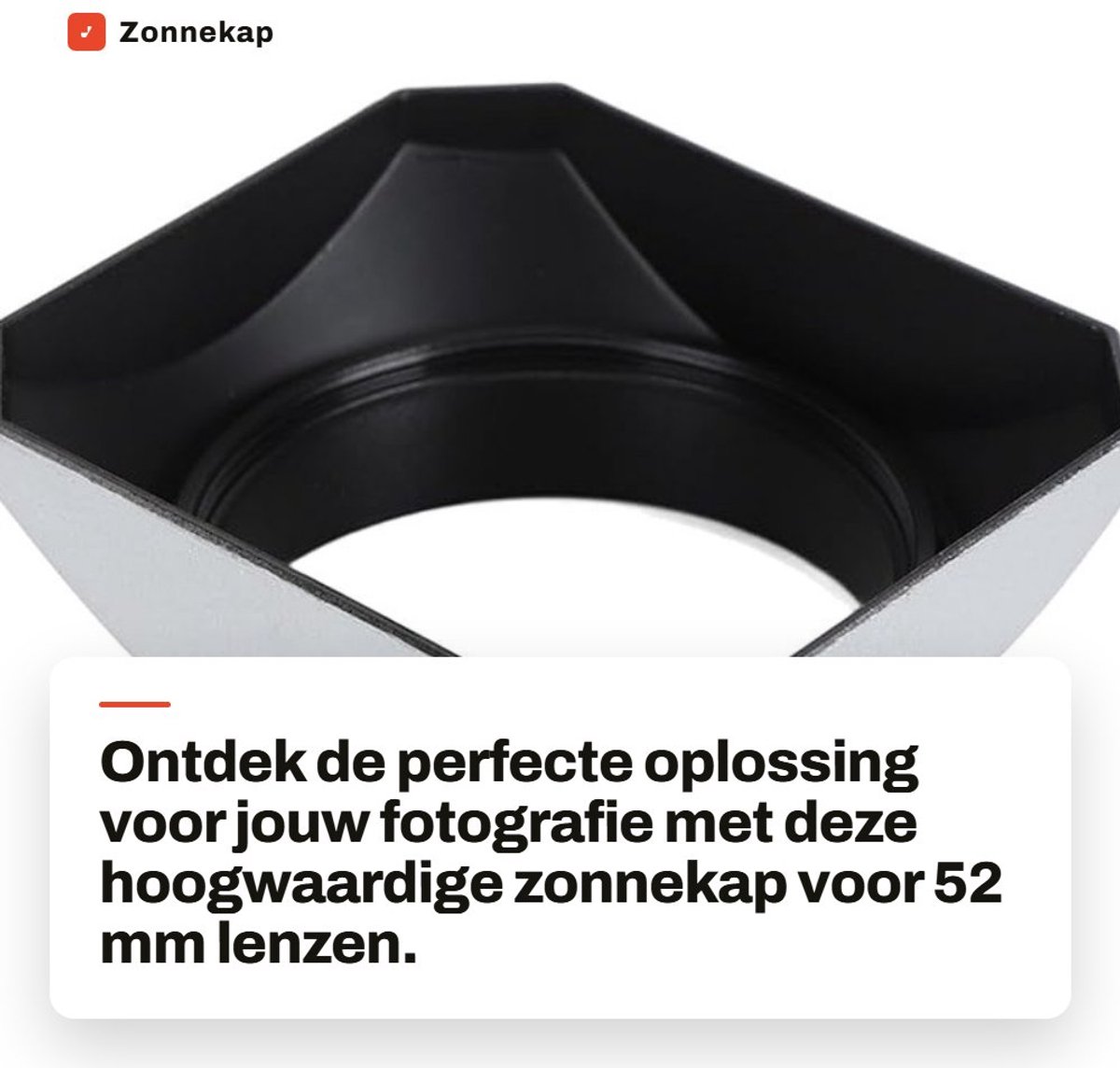 Dailygoods- Zonnekap Aluminiumlegering 52MM - Cameralenskap - Zilveren Zonnekap - Geschikt voor Groothoeklens - Inclusief Handleiding