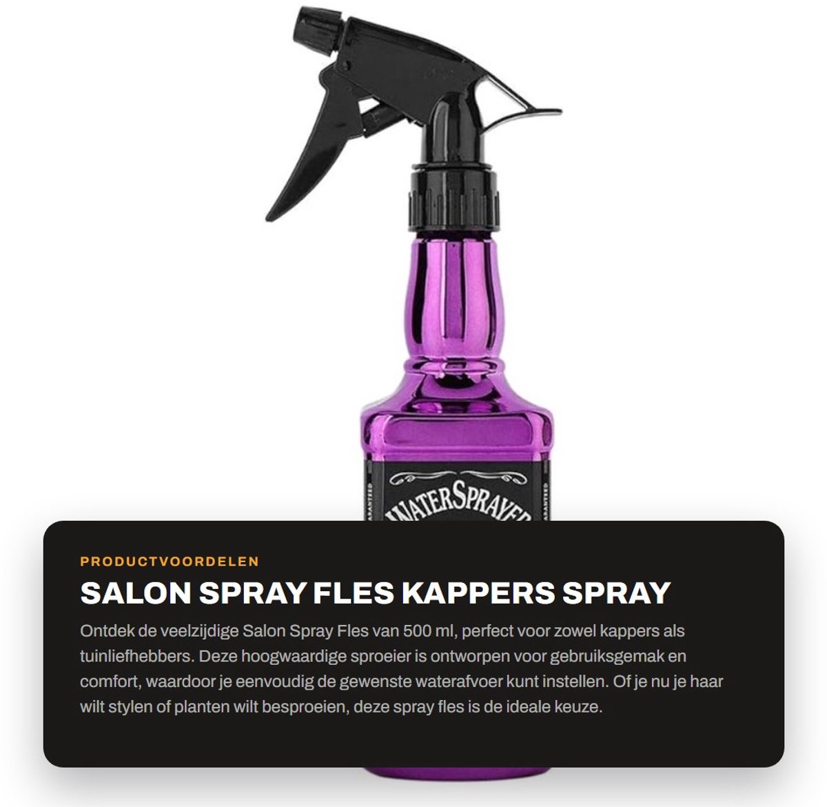 Dailygoods- Sprayfles 500 ml - Duurzaam ABS - Sproeier voor Kappers - Tuinieren - Fijne nevel/rechte waterafvoer - Comfortabel in gebruik