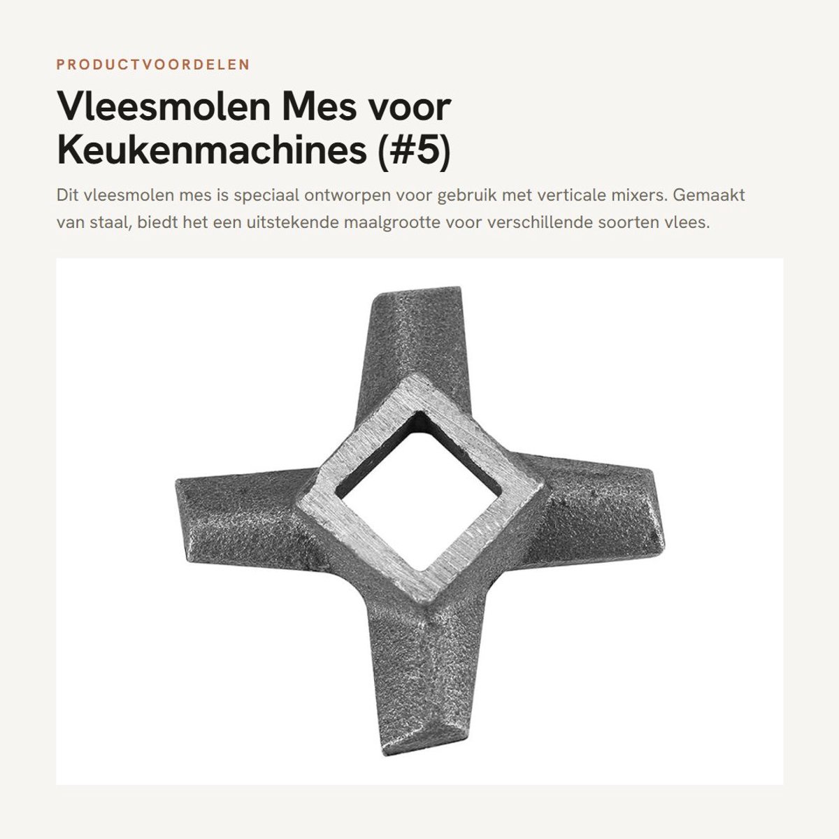 Dailygoods- Vleesmolen Professioneel - Kruisvormig Snijgereedschap - Vleeswolf Onderdelen - Roestvrij Staal - Geschikt voor Worsten - Hoogwaardig en Wasbaar - Vleesmes